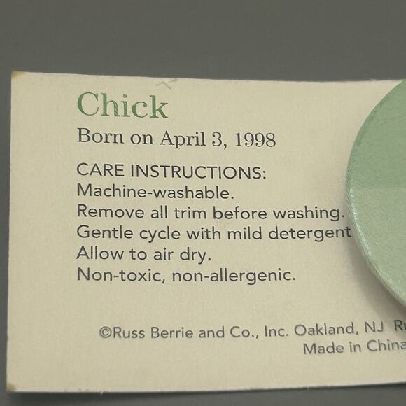 Vintage Russ Chubbies Lamb Sheep and Yellow Chick 4" Bean Bag Plush Lot of 2 - Picture 15 of 16